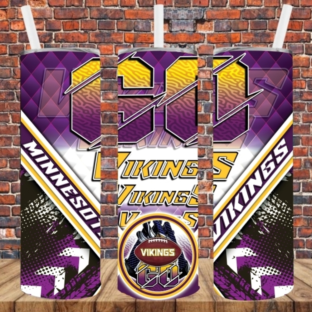 Sublimation  Purple and Gold Minnesota Vikings Tumbler
